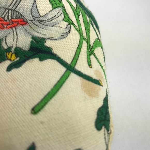 Vintage GUCCI White Floral Espadrilles Canvas Shoe - Picture 6 of 8